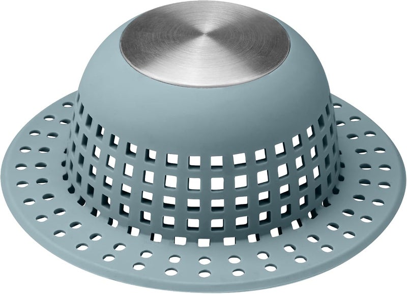 Aluvor Shower Drain Hair Catcher, Bathtub Drain Cover Foldable Silicone Shower & Tub Protector for Pop-Up & Regular Drains - Image 1
